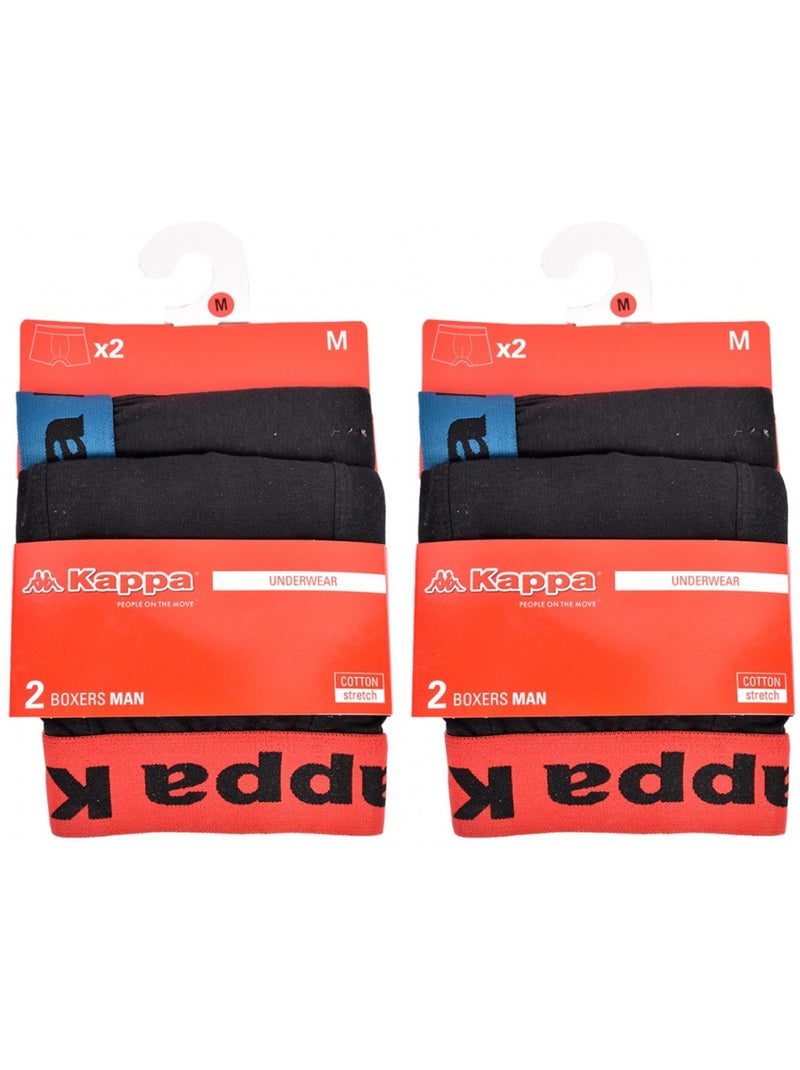Boxer homme KAPPA - Pack de 4 Multicolore - Kiabi