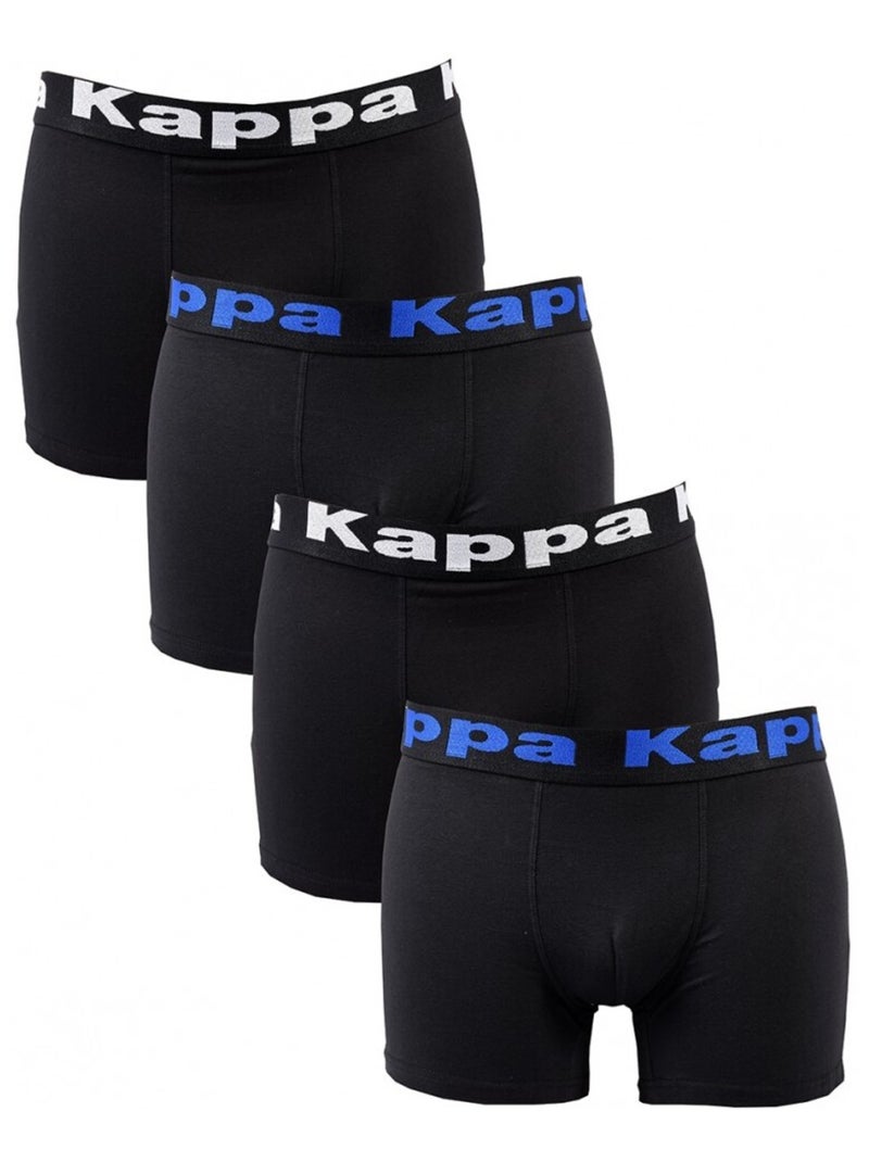 Boxer homme KAPPA - Pack de 4 Noir Bleu Blanc - Kiabi