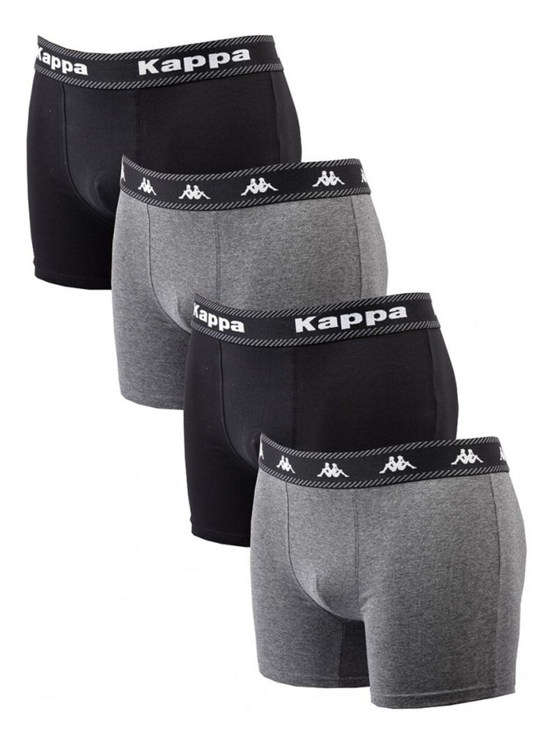 Boxer homme KAPPA - Pack de 4 Noir Gris - Kiabi