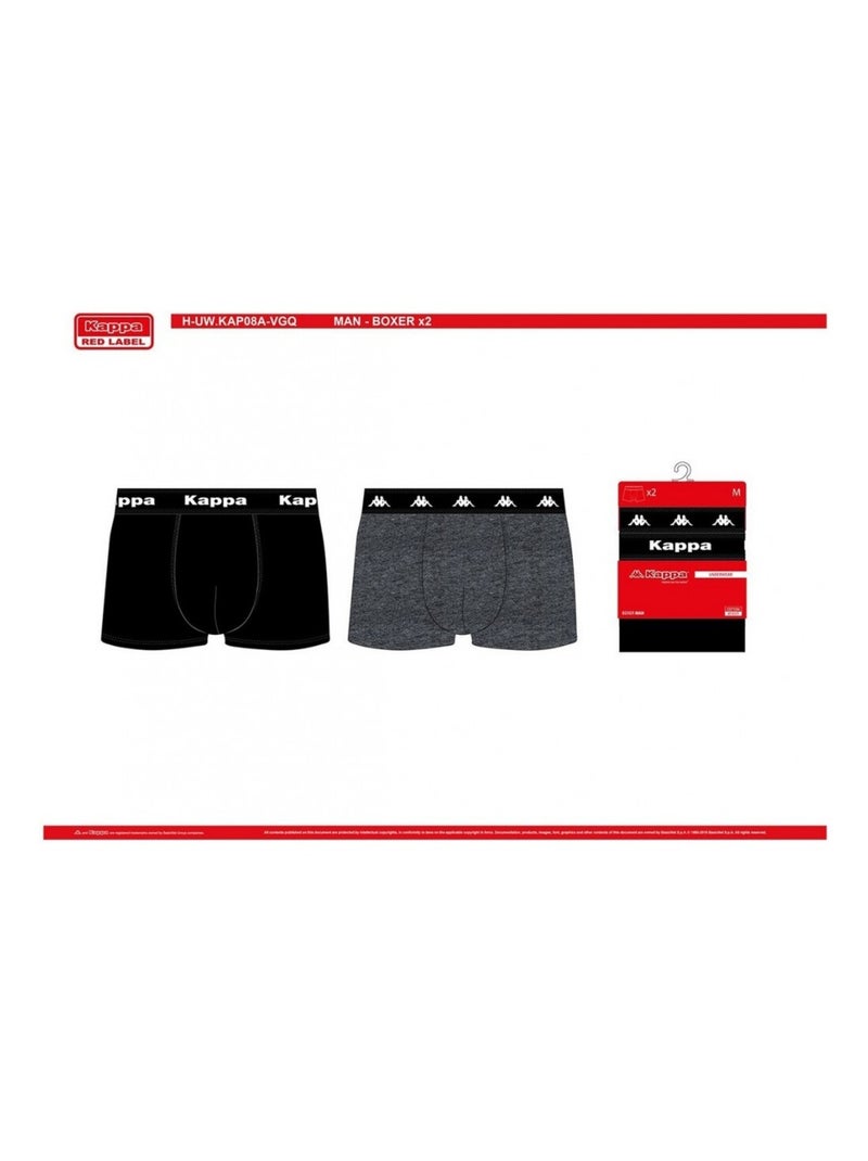 Boxer homme KAPPA - Pack de 4 Noir Gris - Kiabi