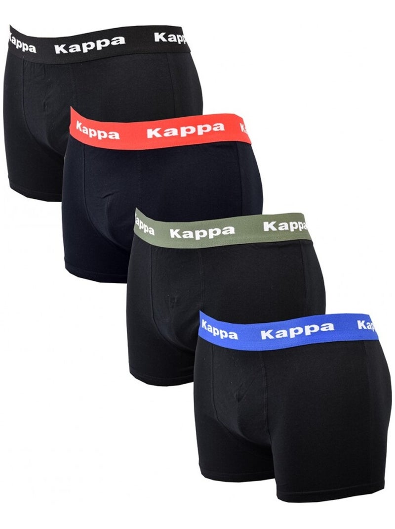 Boxer homme KAPPA - Pack de 4 Noir Multicolore Noir - Kiabi
