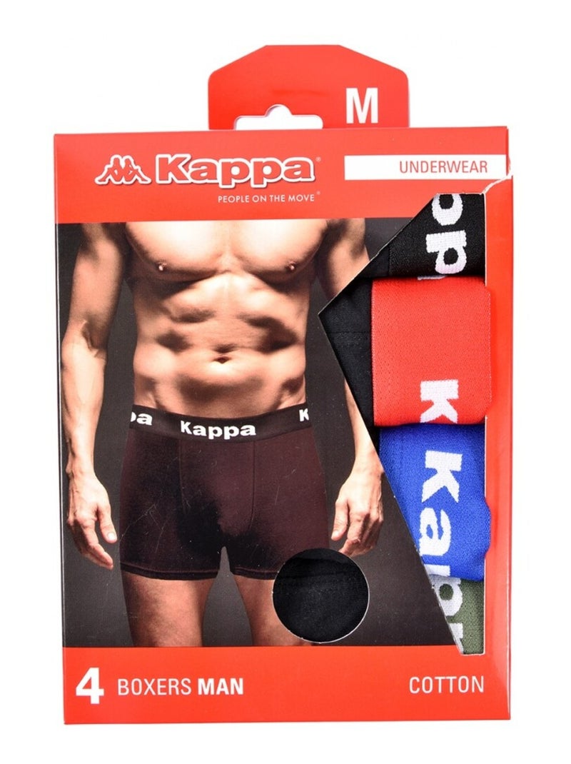 Boxer homme KAPPA - Pack de 4 Noir Multicolore Noir - Kiabi