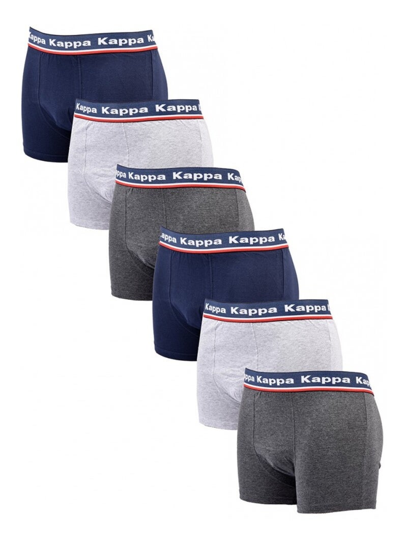 Boxer homme KAPPA - Pack de 6 Bleu Gris anthracite - Kiabi