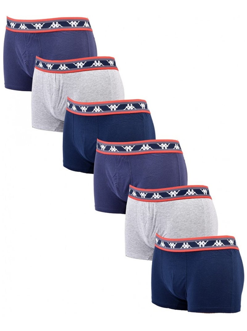Boxer homme KAPPA - Pack de 6 Bleu Gris Bleu - Kiabi