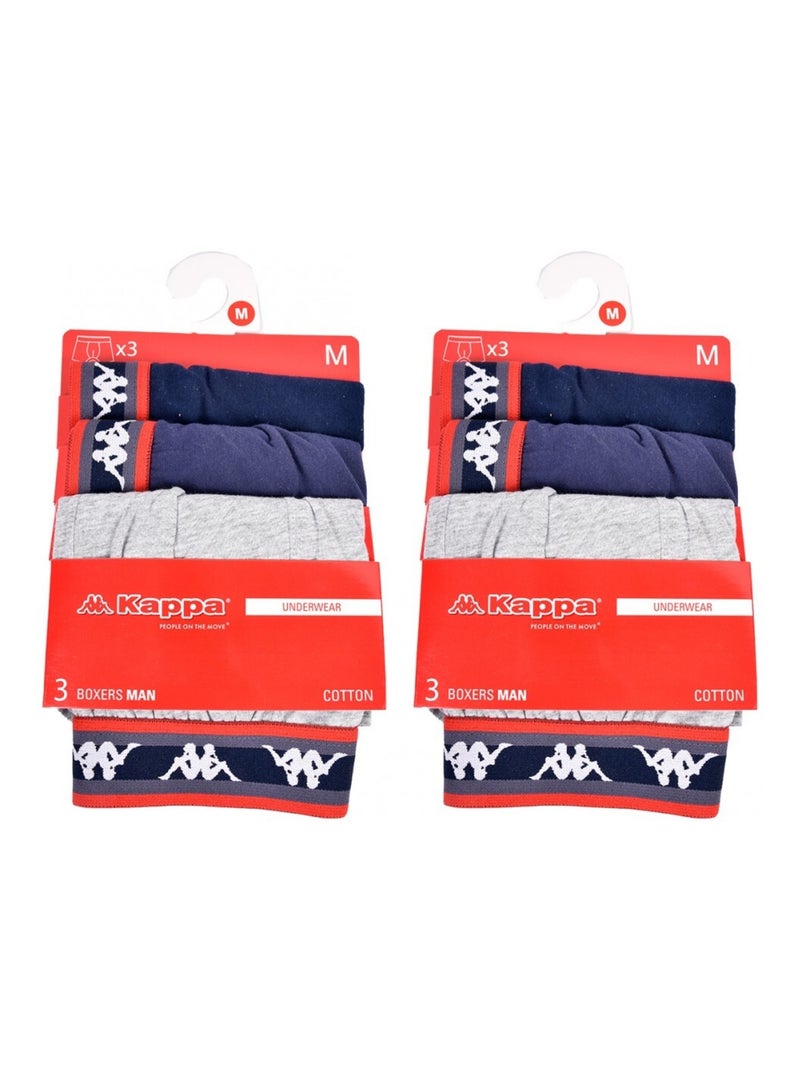 Boxer homme KAPPA - Pack de 6 Bleu Gris Bleu - Kiabi