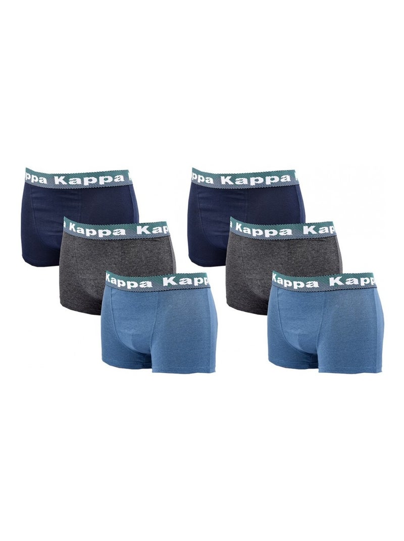 Boxer homme KAPPA - Pack de 6 Bleu Multicolore Bleu - Kiabi
