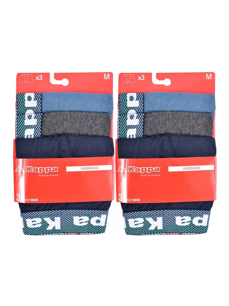 Boxer homme KAPPA - Pack de 6 Bleu Multicolore Bleu - Kiabi