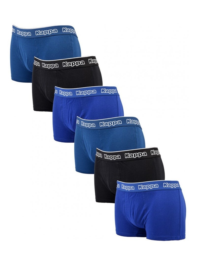 Boxer homme KAPPA - Pack de 6 Bleu Noir Bleu - Kiabi