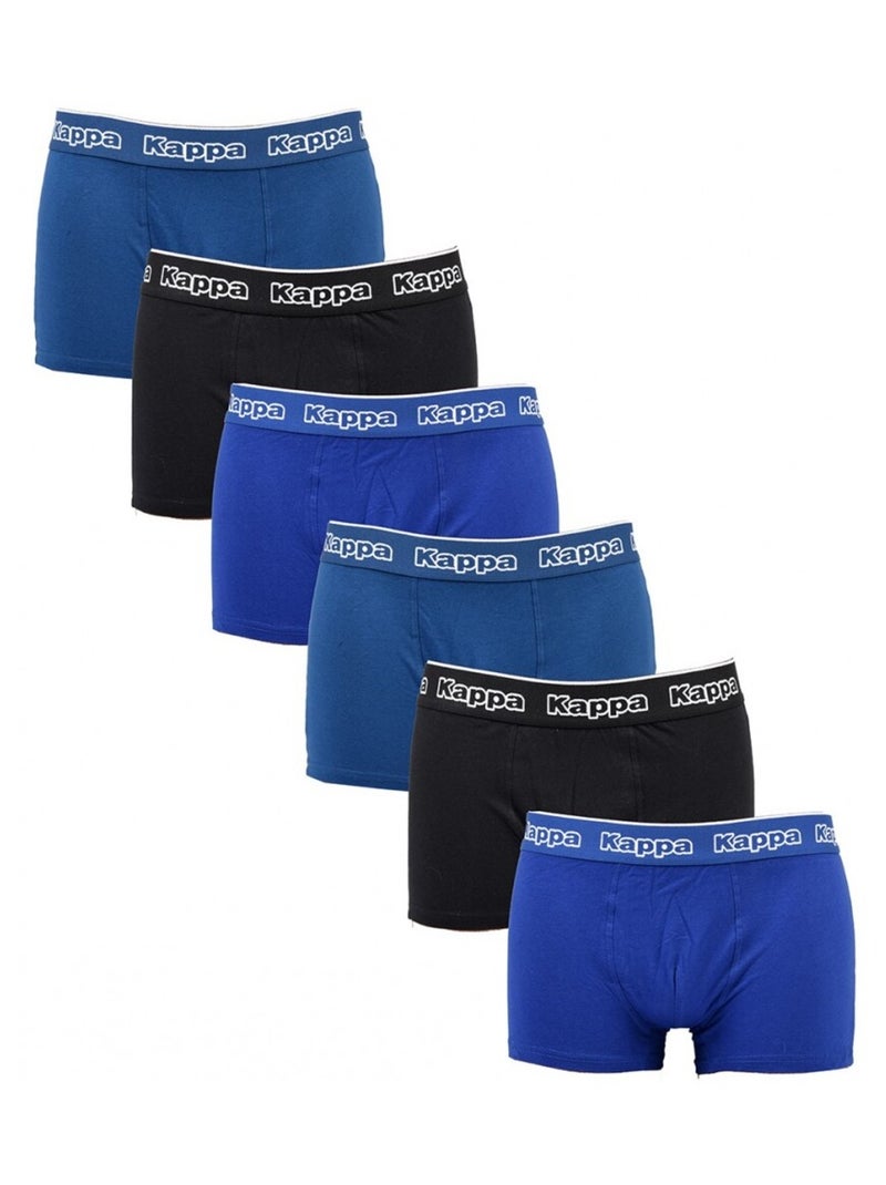 Boxer homme KAPPA - Pack de 6 Bleu Noir Bleu - Kiabi