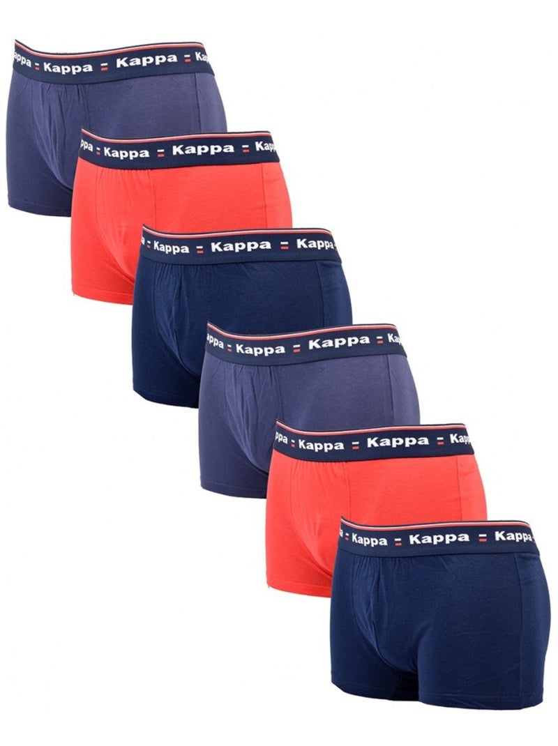 Boxer homme KAPPA - Pack de 6 Bleu Rouge Bleu - Kiabi