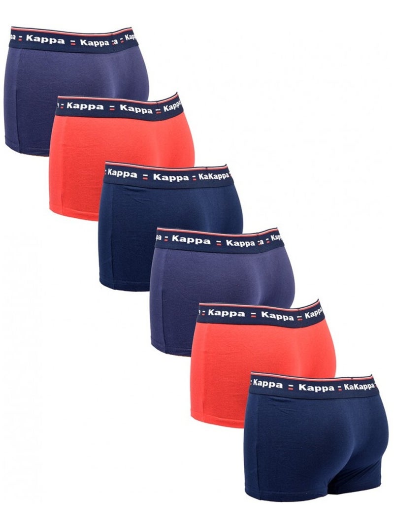 Boxer homme KAPPA - Pack de 6 Bleu Rouge Bleu - Kiabi