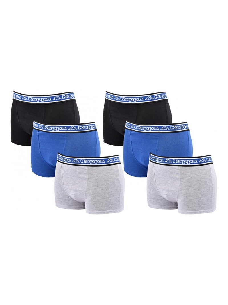Boxer homme KAPPA - Pack de 6 Noir Multicolore Bleu - Kiabi