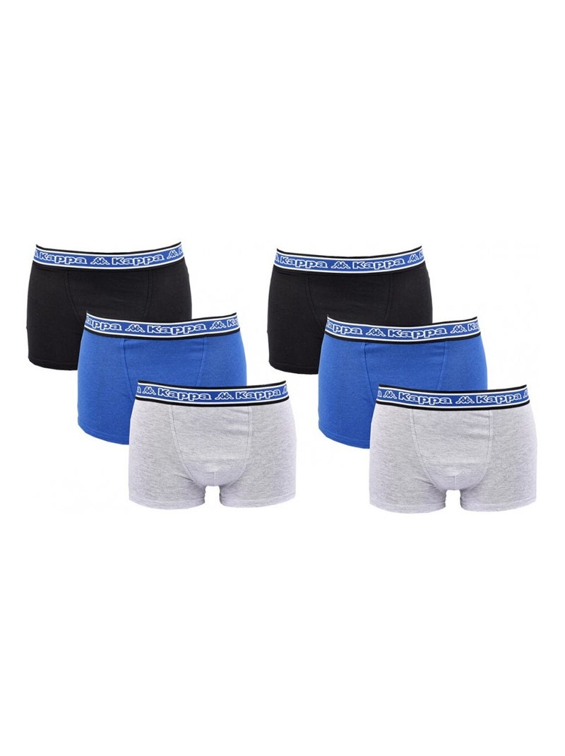 Boxer homme KAPPA - Pack de 6 Noir Multicolore Bleu - Kiabi