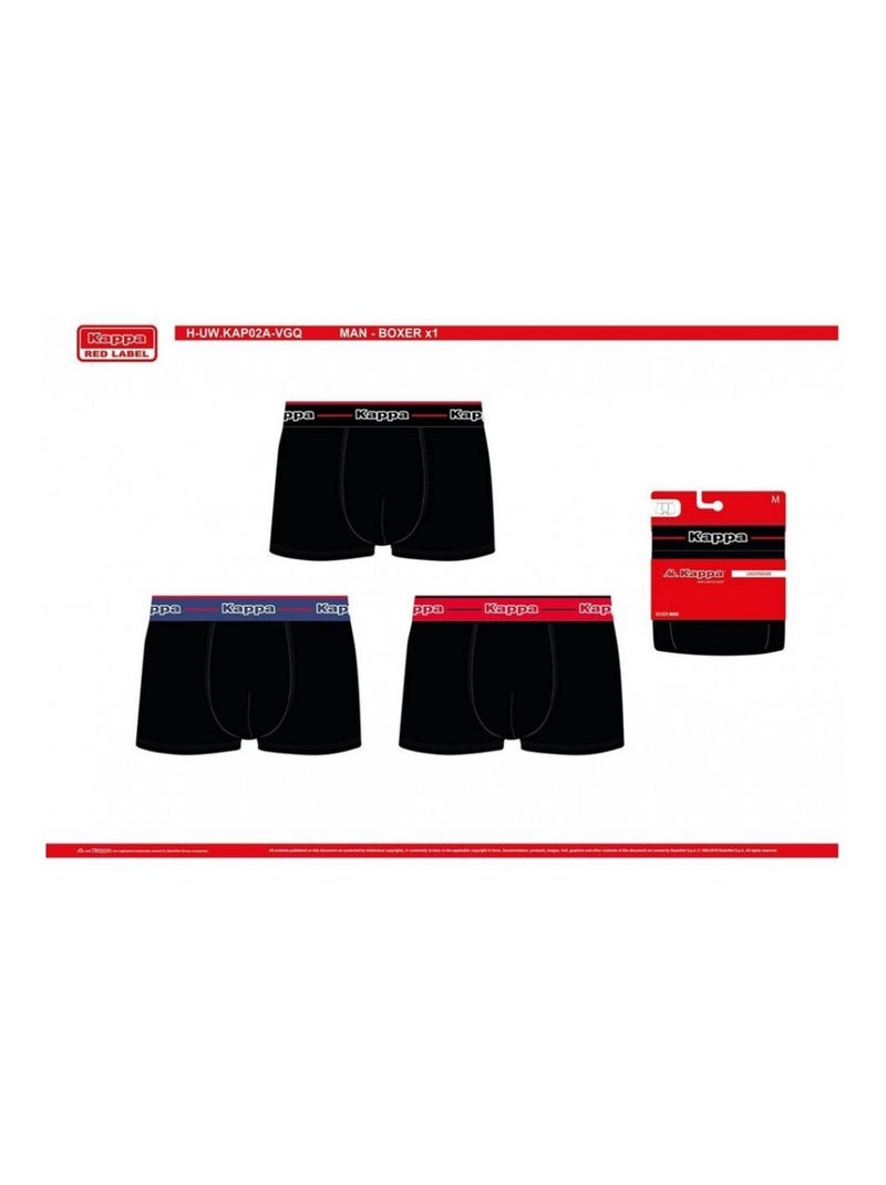 Boxer homme KAPPA - Pack de 6 Noir Multicolore Noir - Kiabi