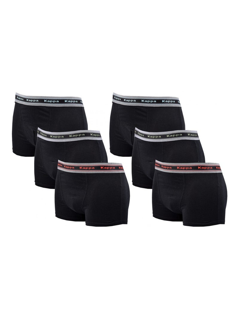 Boxer homme KAPPA - Pack de 6 Noir Noir - Kiabi