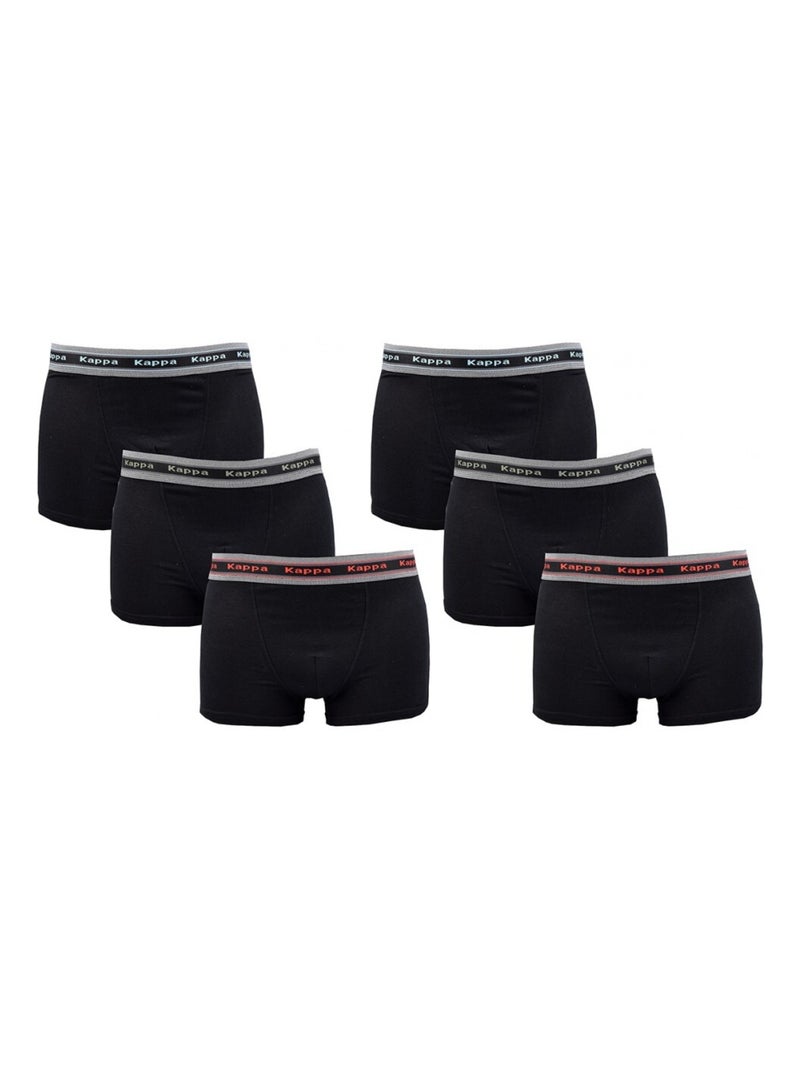 Boxer homme KAPPA - Pack de 6 Noir Noir - Kiabi