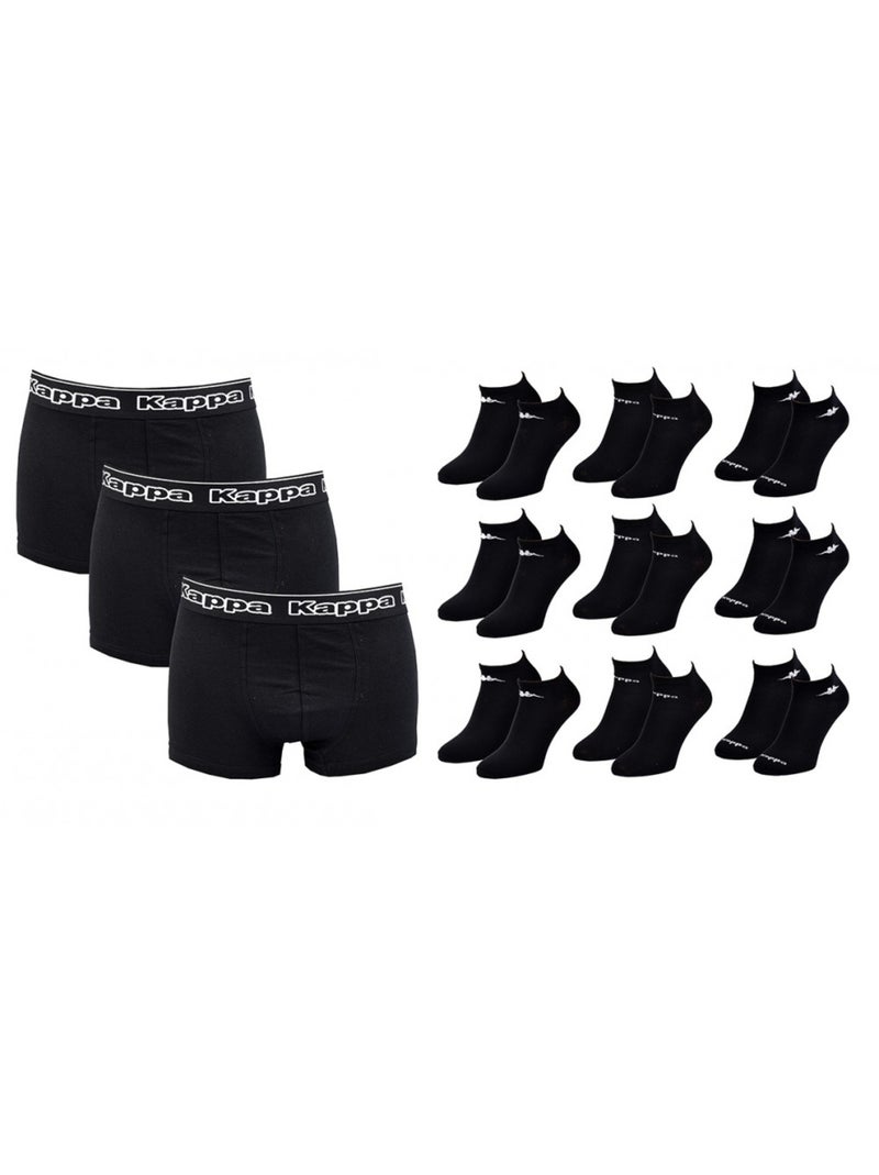Boxer homme KAPPA Lot de 3 PACK CADEAUX - Pack de 3 Noir - Kiabi