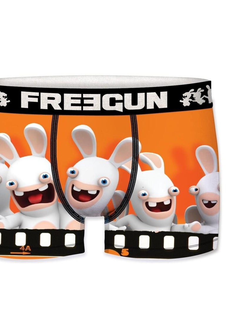 Boxer homme Lapins Crétins Group Freegun Orange - Kiabi