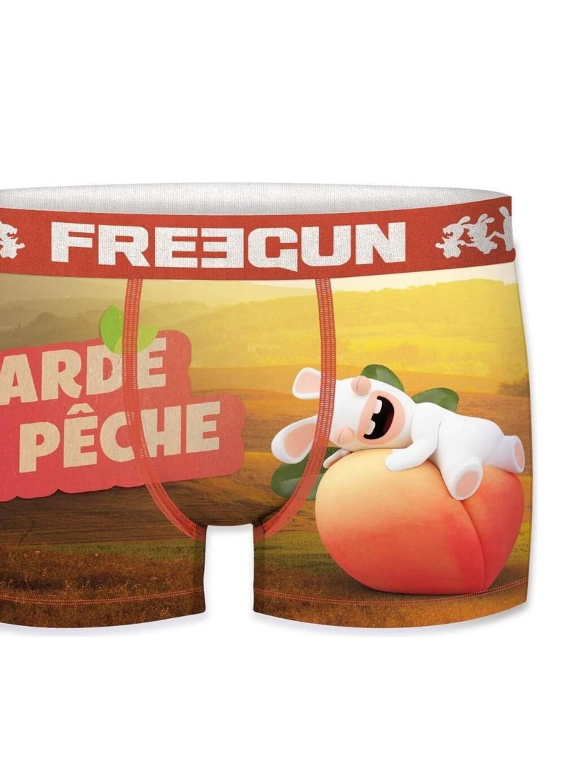 Boxer homme Lapins Crétins Pêche Freegun Orange - Kiabi