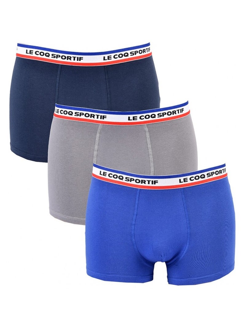Boxer Homme LE COQ SPORTIF - Pack de 3 Bleu Bleu marine Gris - Kiabi