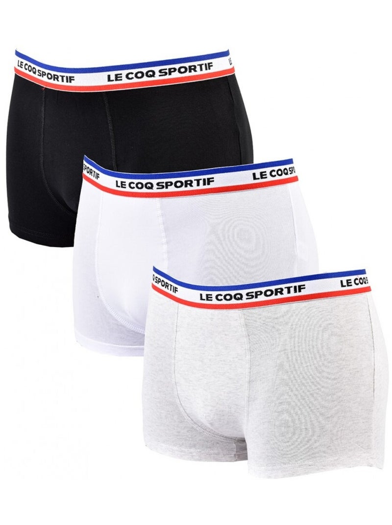 Boxer Homme LE COQ SPORTIF - Pack de 3 Noir Blanc Gris - Kiabi