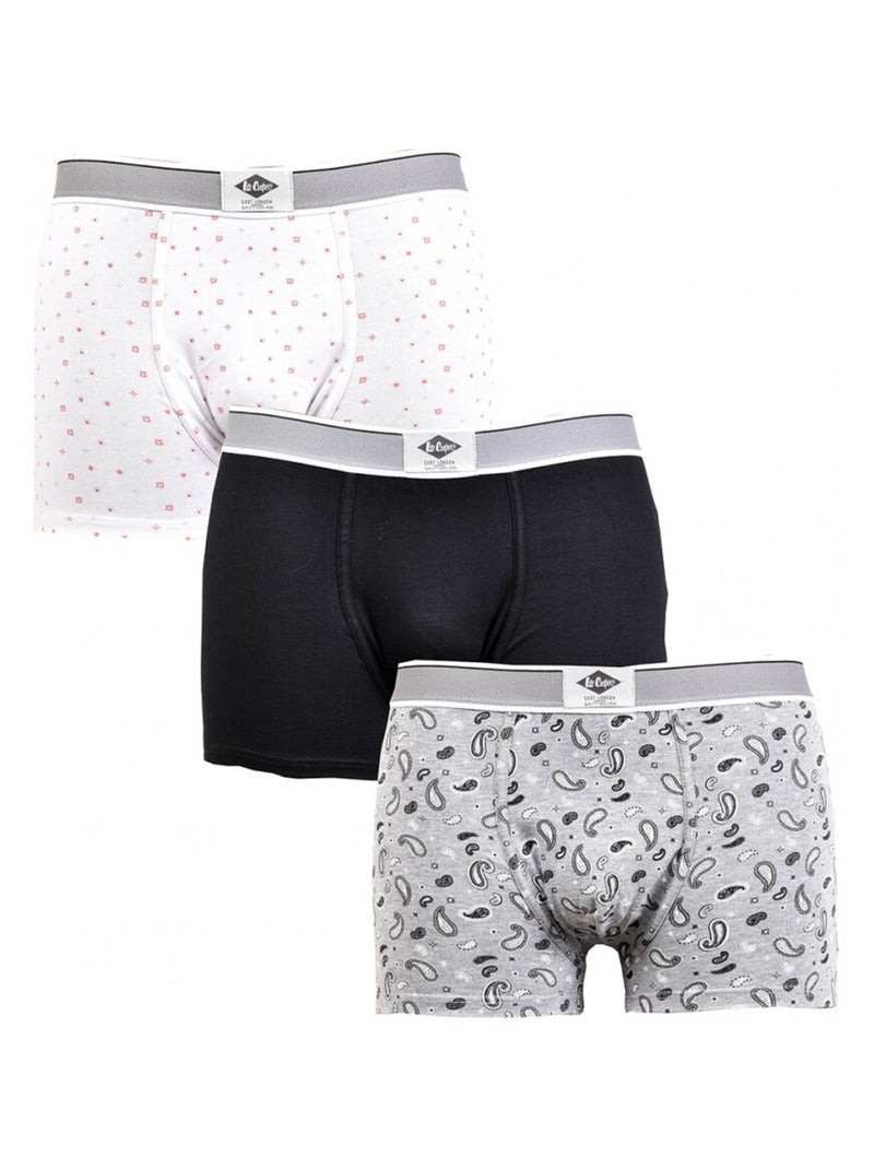 Boxer homme LEE COOPER - Pack de de Blanc Noir Gris - Kiabi