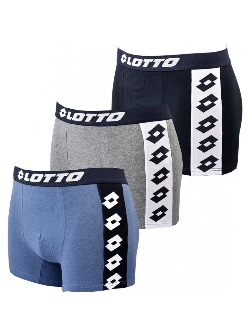 Boxer homme LOTTO - Pack de 3 Bleu Gris Bleu - Kiabi