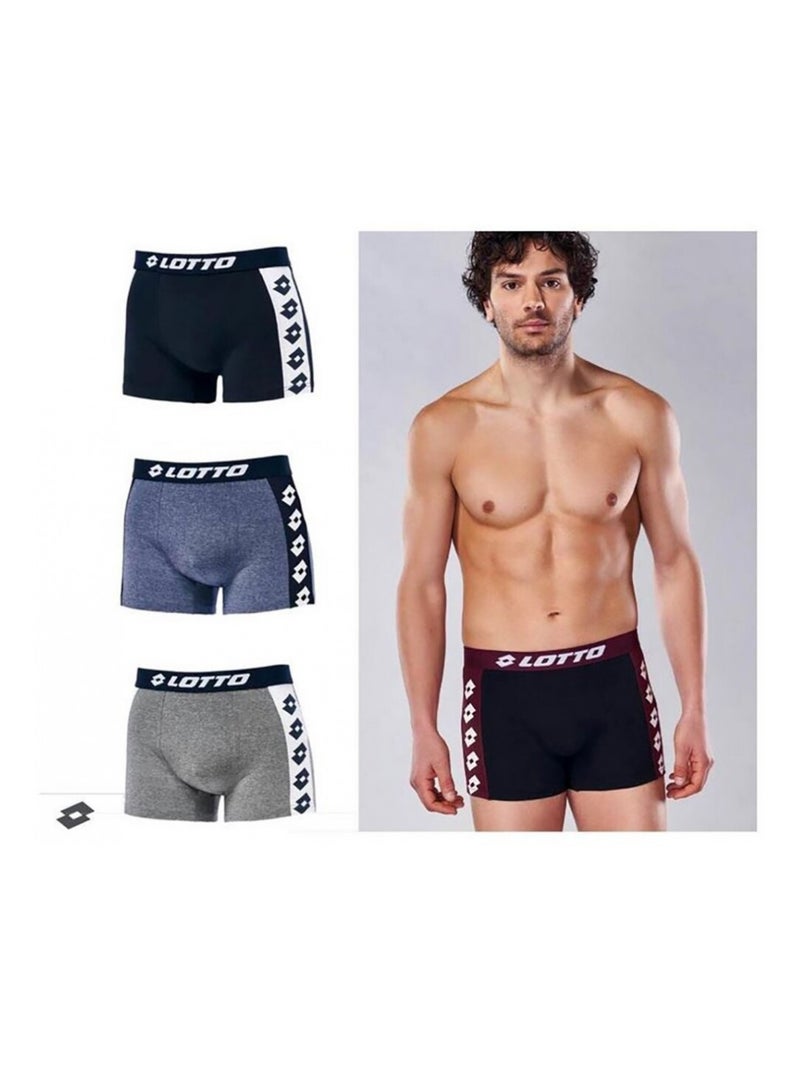 Boxer homme LOTTO - Pack de 3 Bleu Gris Bleu - Kiabi
