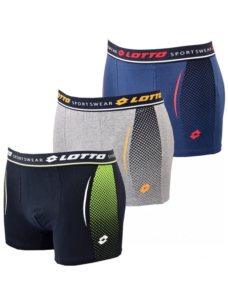 Boxer homme LOTTO - Pack de 3 Bleu Gris clair Bleu - Kiabi