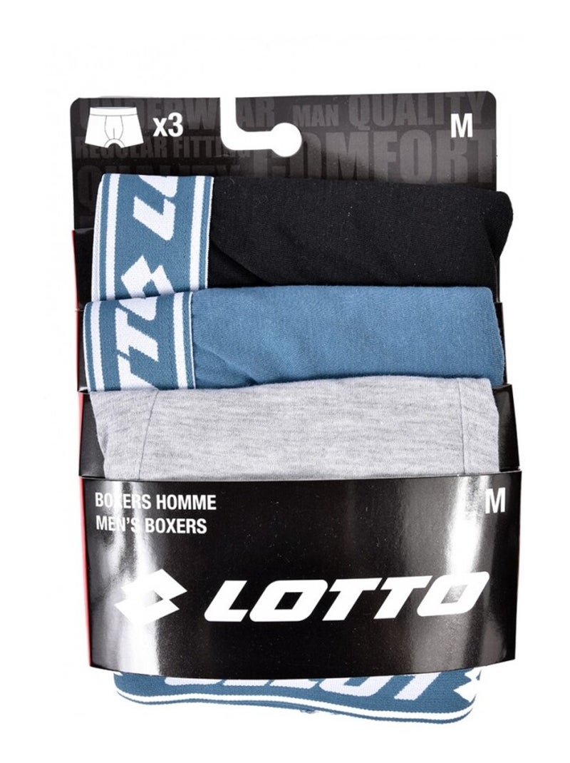 Boxer homme LOTTO - Pack de 3 Bleu Gris clair Gris - Kiabi