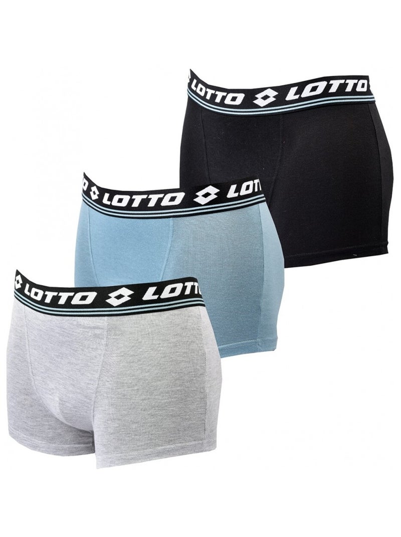 Boxer homme LOTTO - Pack de 3 Bleu Multicolore Gris - Kiabi