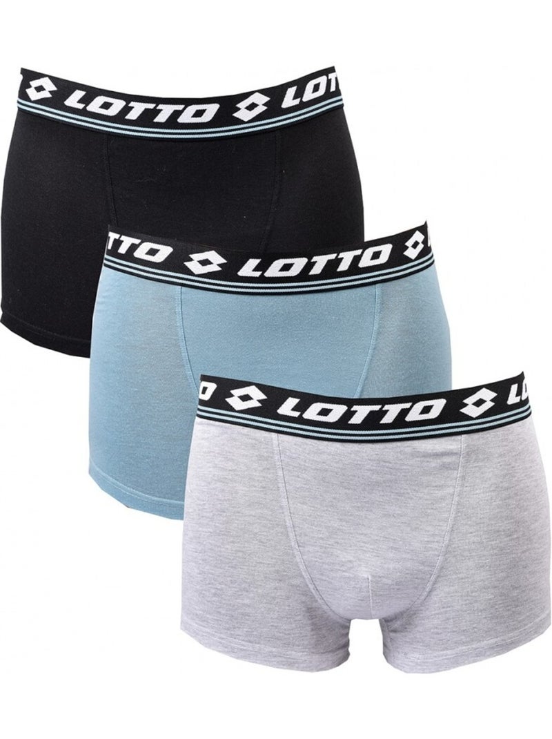 Boxer homme LOTTO - Pack de 3 Bleu Multicolore Gris - Kiabi