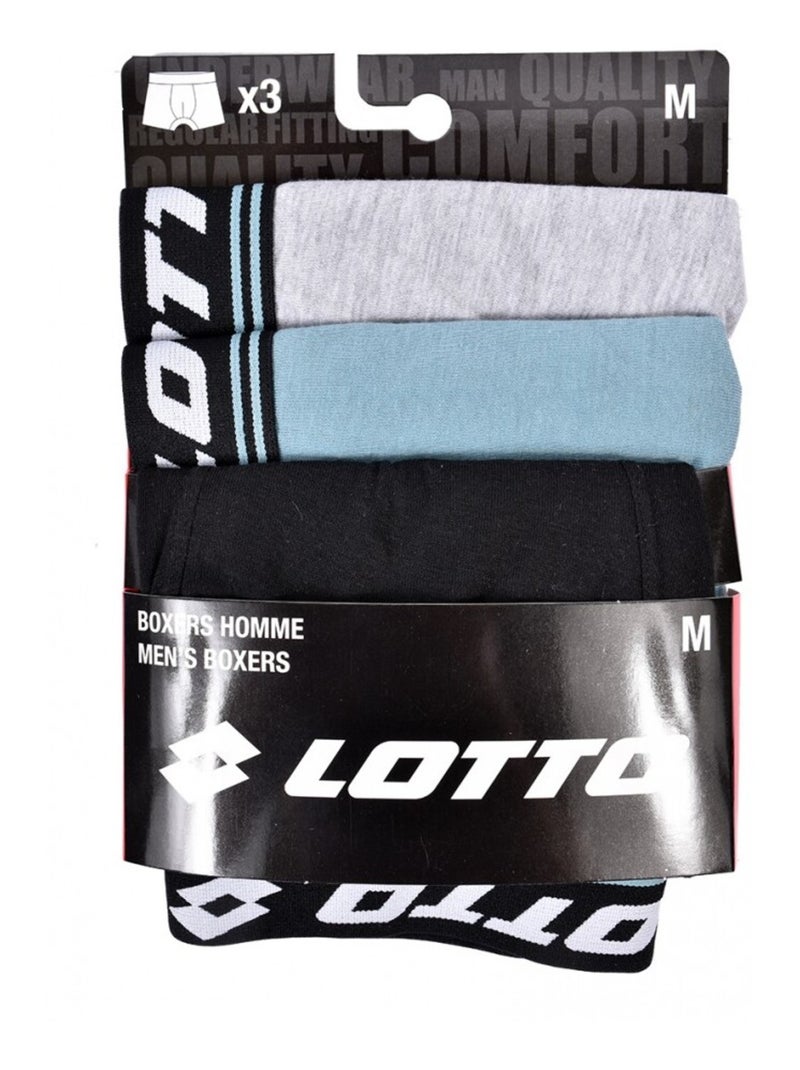 Boxer homme LOTTO - Pack de 3 Bleu Multicolore Gris - Kiabi