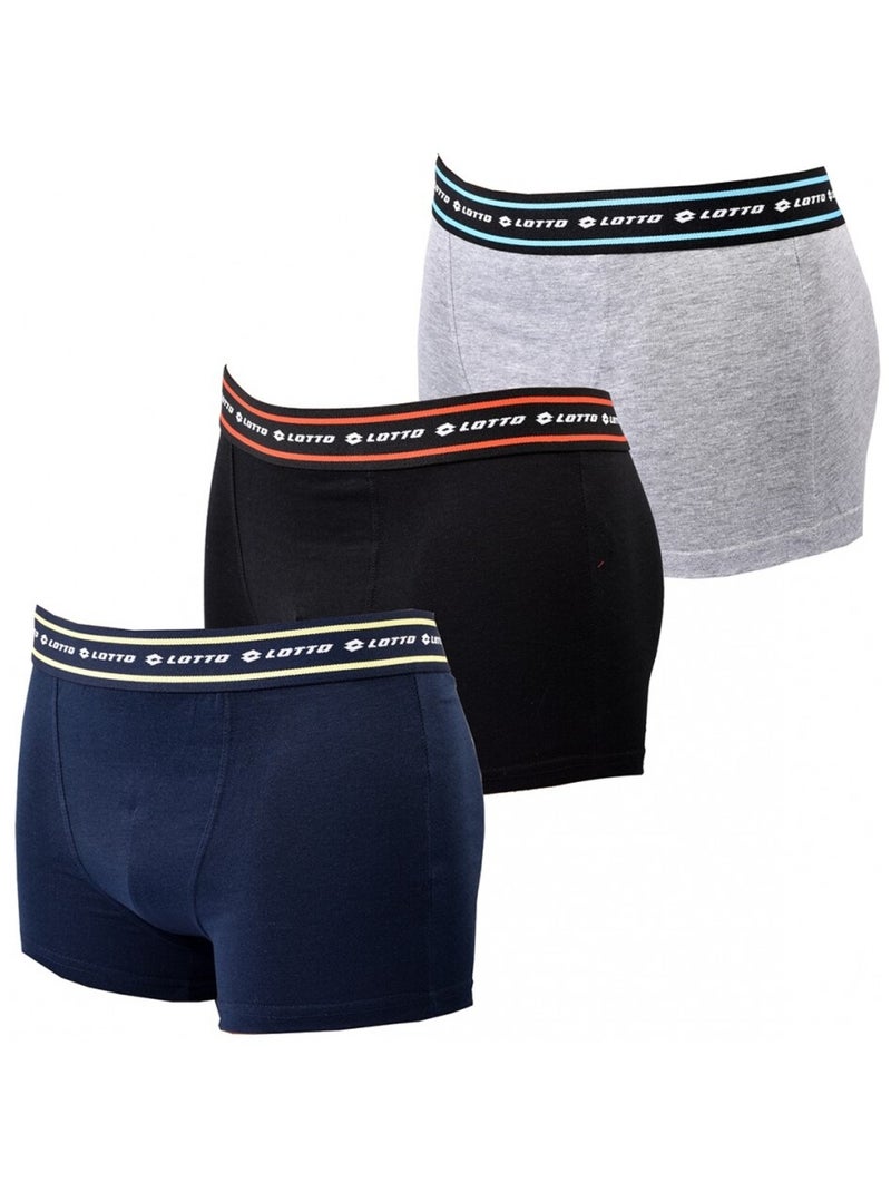 Boxer homme LOTTO - Pack de 3 Gris Multicolore Bleu - Kiabi