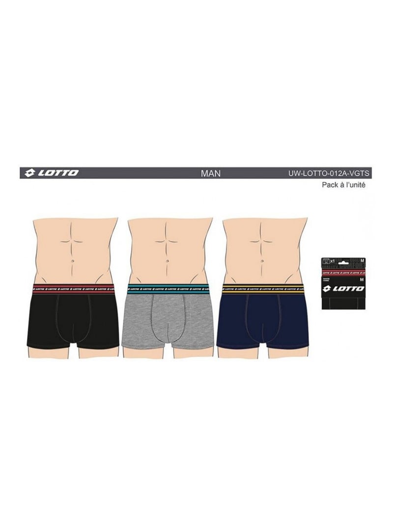 Boxer homme LOTTO - Pack de 3 Gris Multicolore Bleu - Kiabi