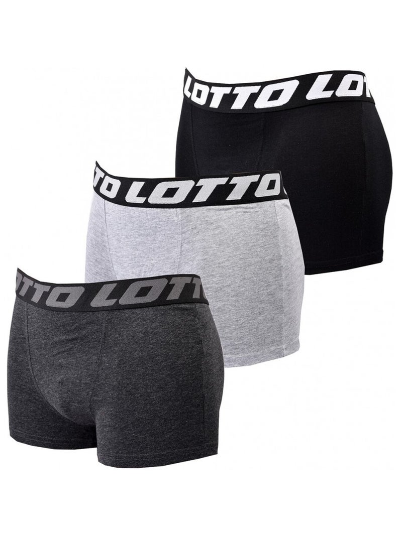 Boxer homme LOTTO - Pack de 3 Gris Multicolore Noir - Kiabi