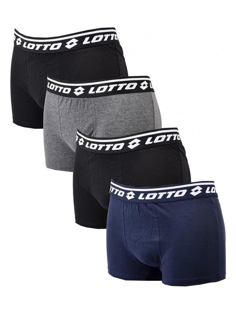 Boxer homme LOTTO - Pack de 4 Noir Gris clair Noir - Kiabi