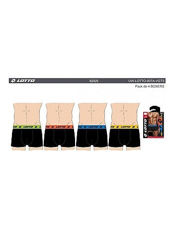 Boxer homme LOTTO - Pack de 4