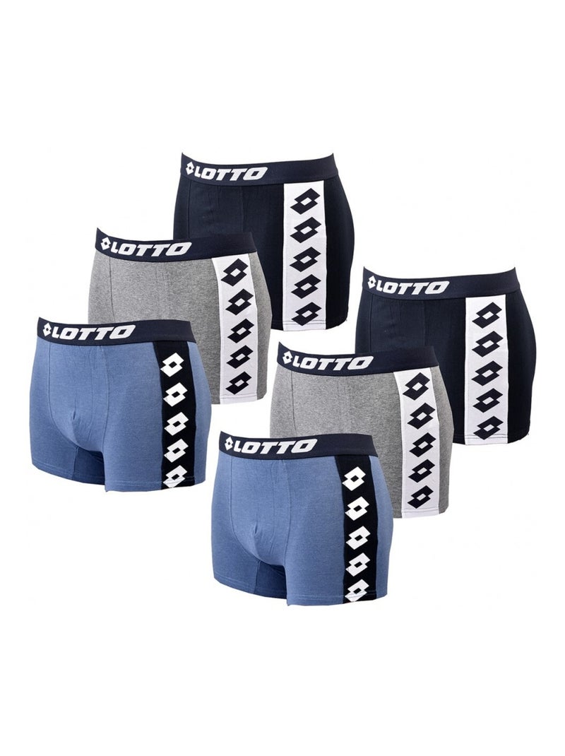 Boxer homme LOTTO - Pack de 6 Bleu Gris Bleu - Kiabi