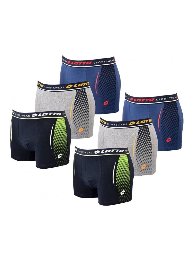 Boxer homme LOTTO - Pack de 6 Bleu Gris clair Bleu - Kiabi
