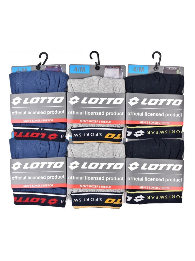 Boxer homme LOTTO - Pack de 6 Bleu Gris clair Bleu - Kiabi