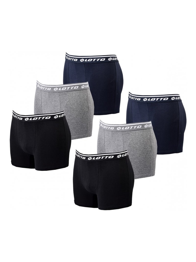 Boxer homme LOTTO - Pack de 6 Bleu Gris Noir - Kiabi