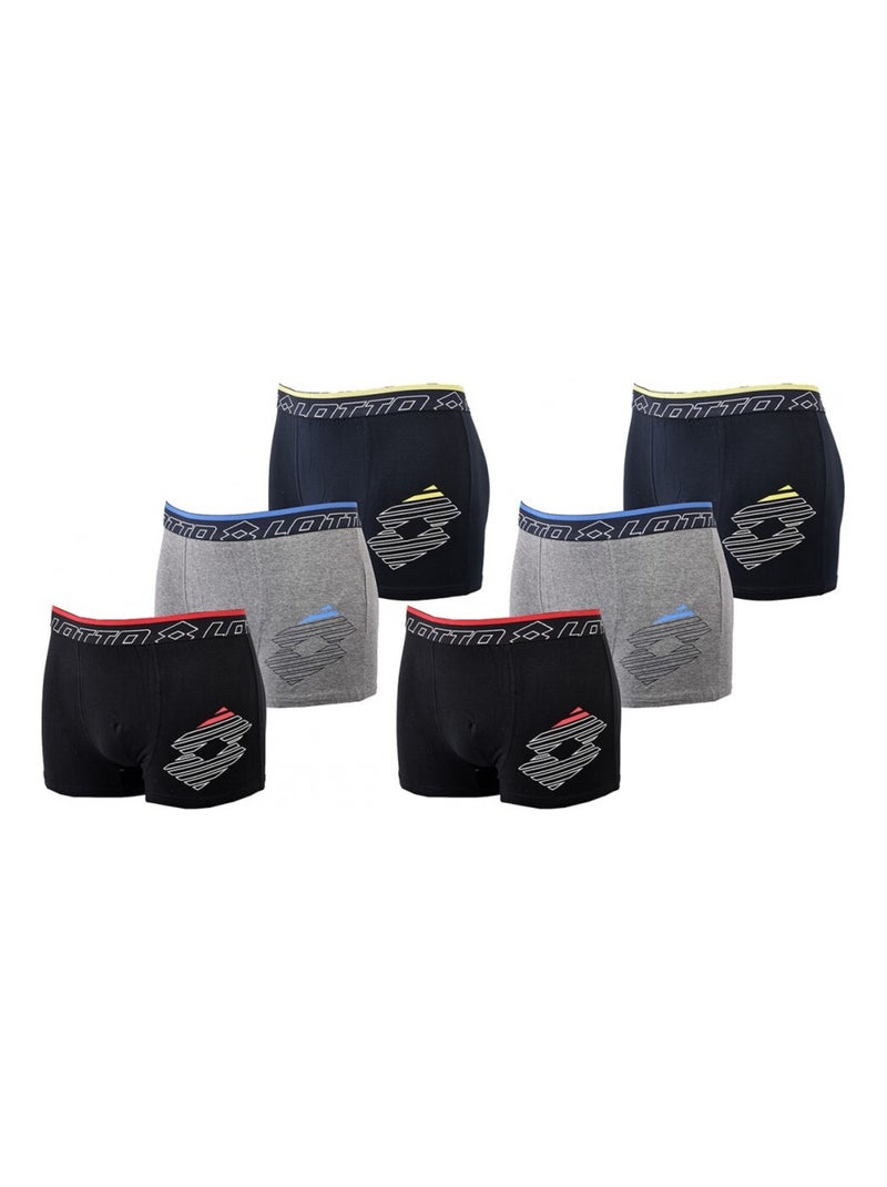 Boxer homme LOTTO - Pack de 6 Bleu Multicolore Noir - Kiabi