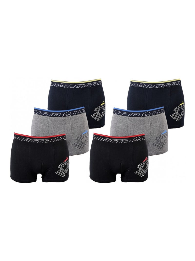 Boxer homme LOTTO - Pack de 6 Bleu Multicolore Noir - Kiabi