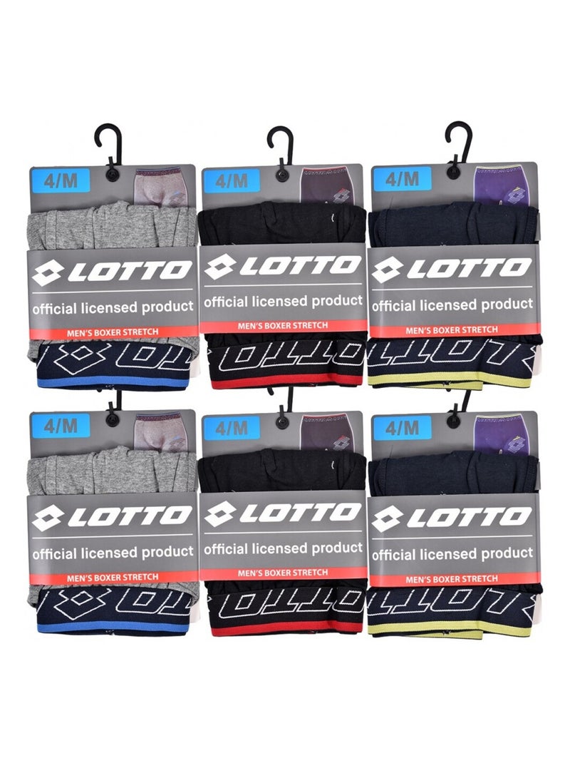 Boxer homme LOTTO - Pack de 6 Bleu Multicolore Noir - Kiabi