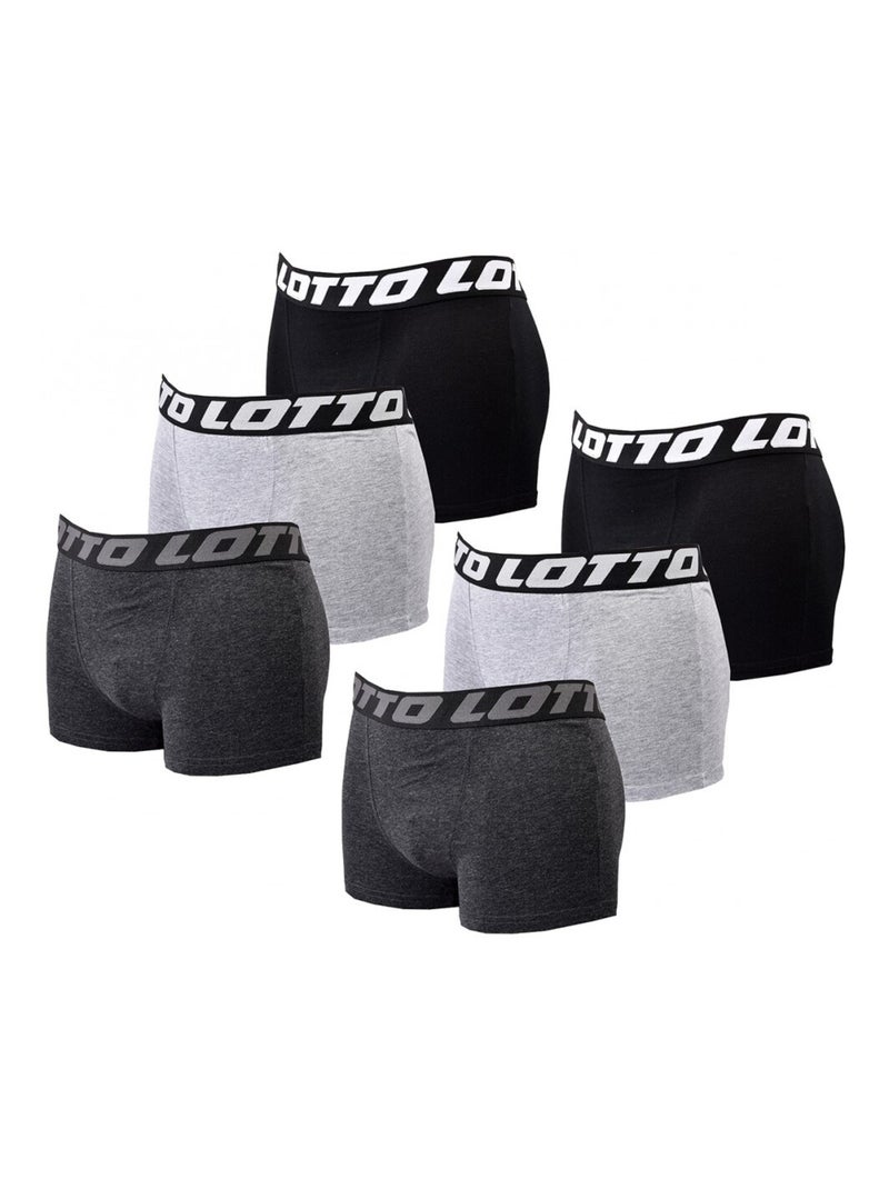 Boxer homme LOTTO - Pack de 6 Gris Multicolore Noir - Kiabi