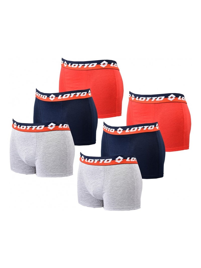 Boxer homme LOTTO - Pack de 6 Gris Rouge Bleu - Kiabi