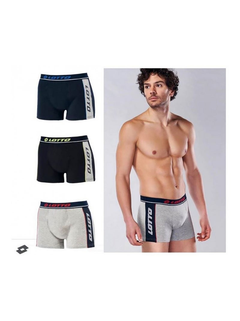 Boxer homme LOTTO - Pack de 6 Noir Bleu marine Gris - Kiabi