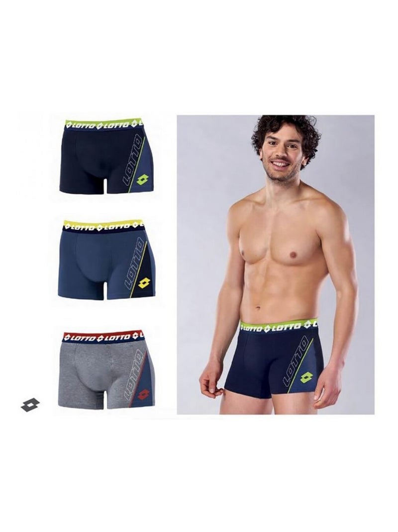 Boxer homme LOTTO - Pack de 6 Noir Gris Bleu - Kiabi
