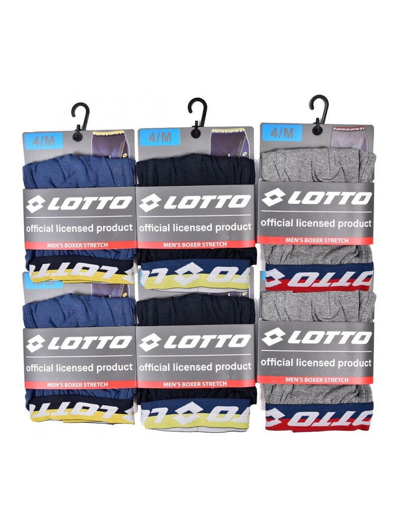 Boxer homme LOTTO - Pack de 6 Noir Gris Bleu - Kiabi